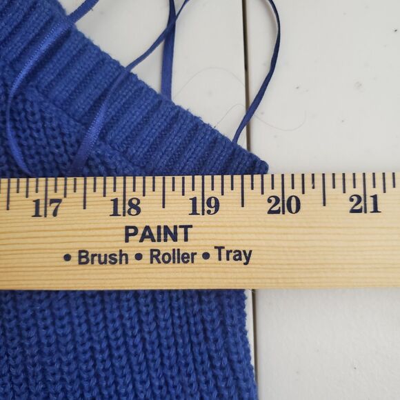 Old Navy Sleeveless Sweater Large Blue Shaker Stitch Knit Halter Casual Capsule - Picture 9 of 11